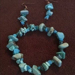 Turquoise stone jewelry set